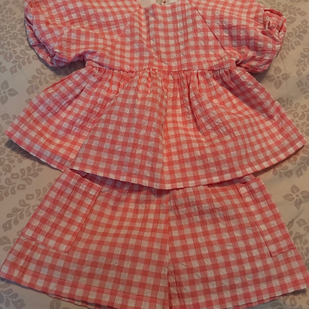 Willow Pink and White Gingham Kids Matching Set
